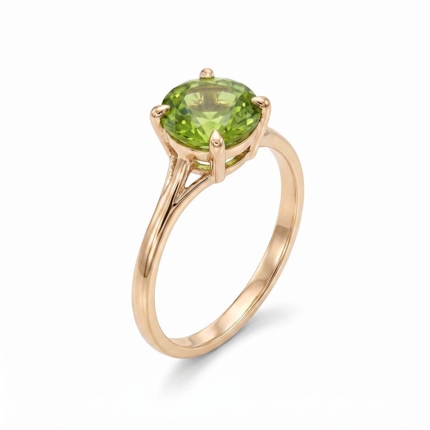 14K Gold Peridot Solitaire Engagement Ring 66426