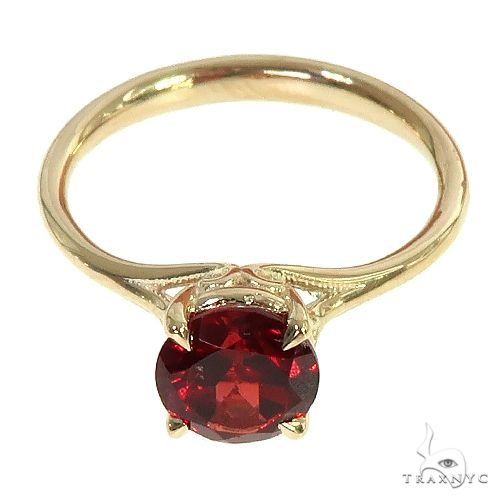14K Gold Garnet Solitaire Engagement Ring 66422