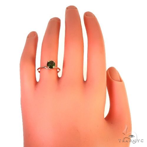 14K Gold Green Tourmaline Solitaire Engagement Ring 66429