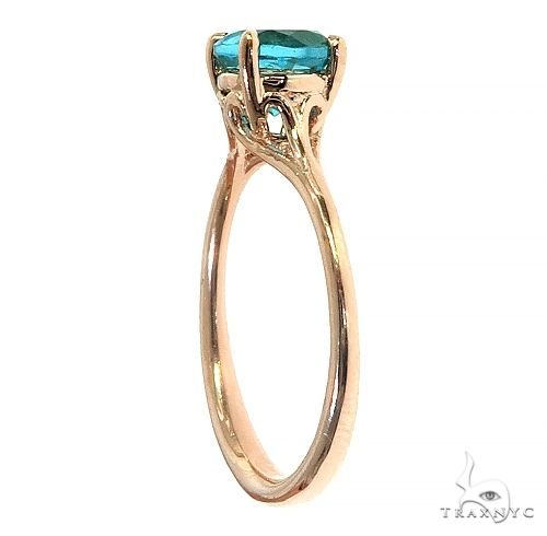 14K Gold Blue Topaz Solitarie Engagement Ring 66433