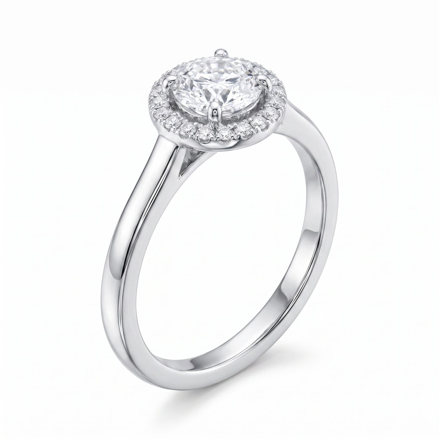 18K White Gold Engagement Diamond Ring 66233