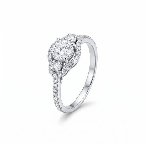 18K White Gold Engagement Diamond Ring 66234