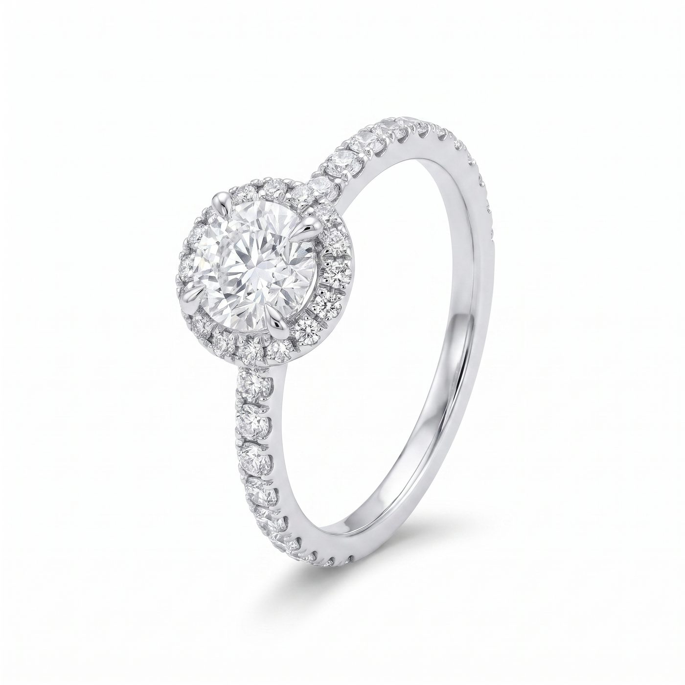 18K White Gold Engagement Diamond Ring 66248