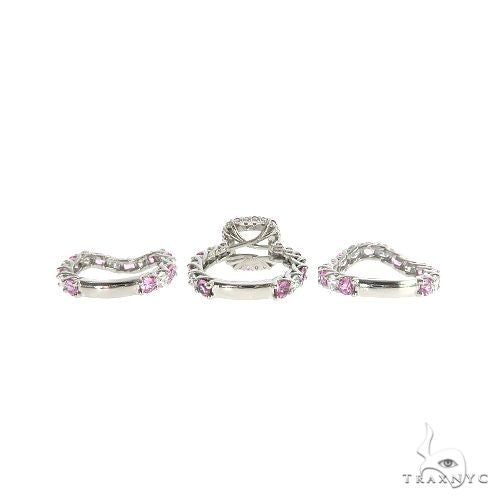 Pink Sapphire Diamond Platinum Engagement Ring Set 67170