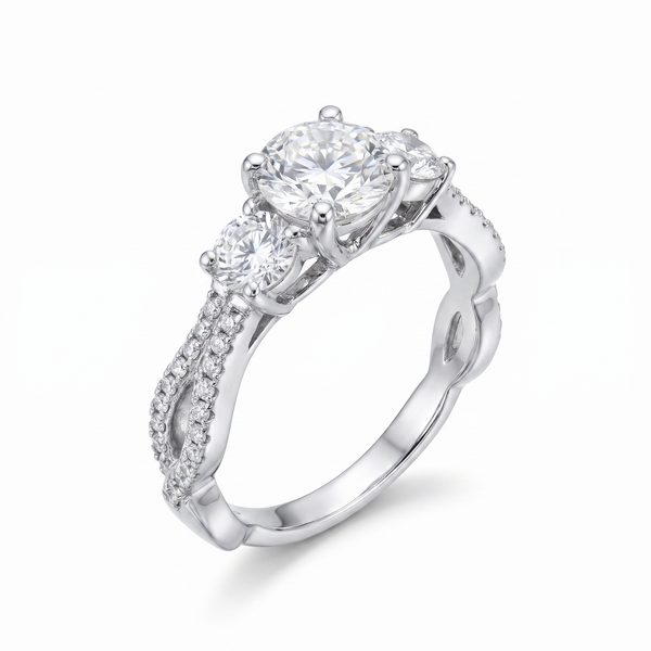 Platinum Diamond Three Stone Ring 64757
