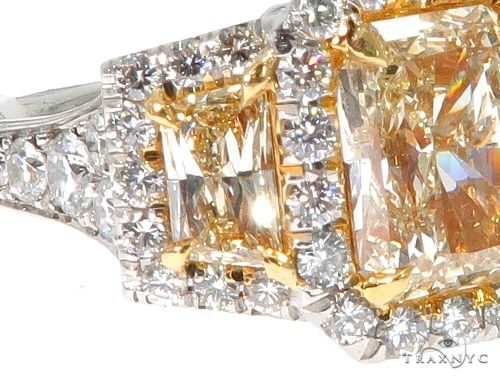 Radiant Cut Fancy Yellow Diamond Engagement Ring 64566