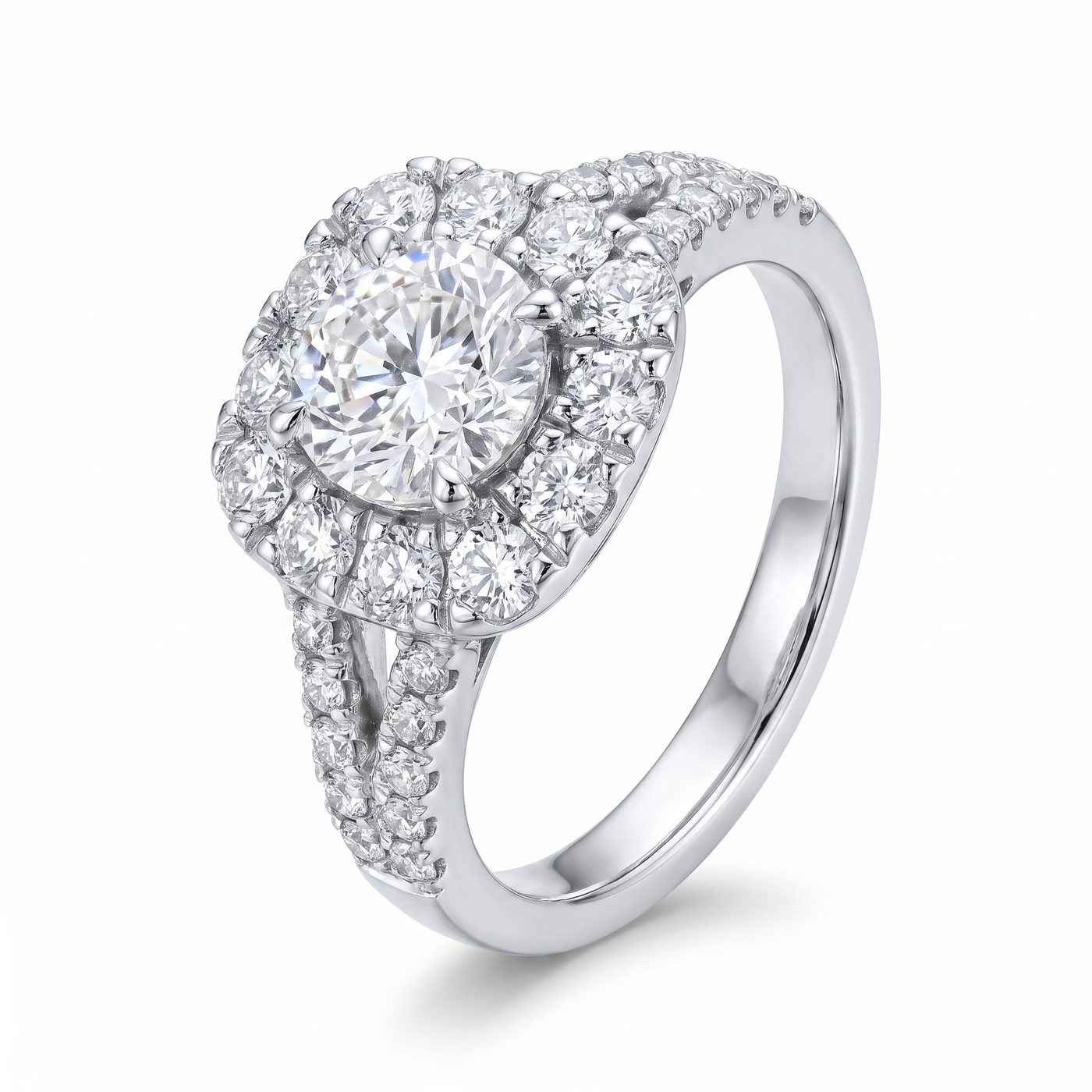 14K White Gold Diamond Engagement Ring 66139