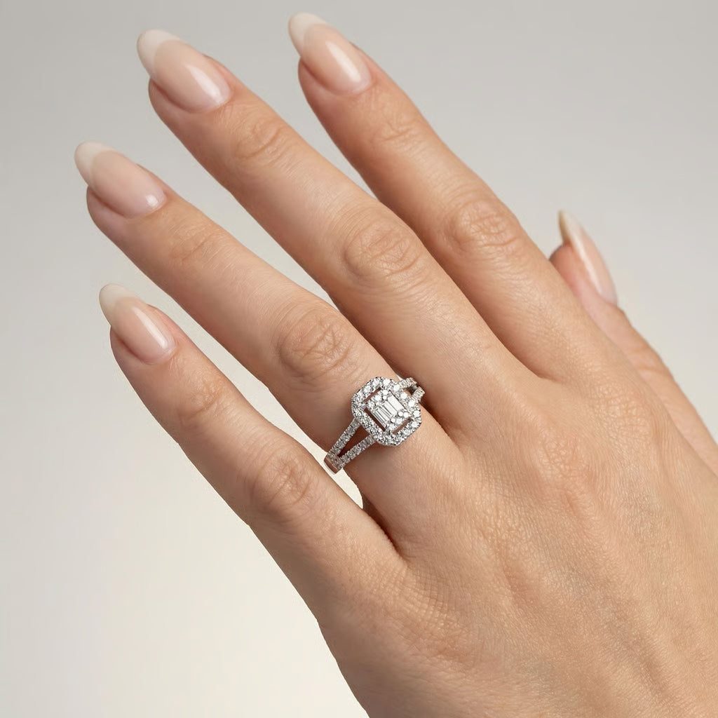 Baguette Diamond Engagement Ring 68761