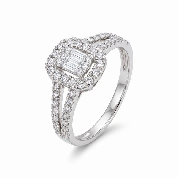 Baguette Diamond Engagement Ring 68761