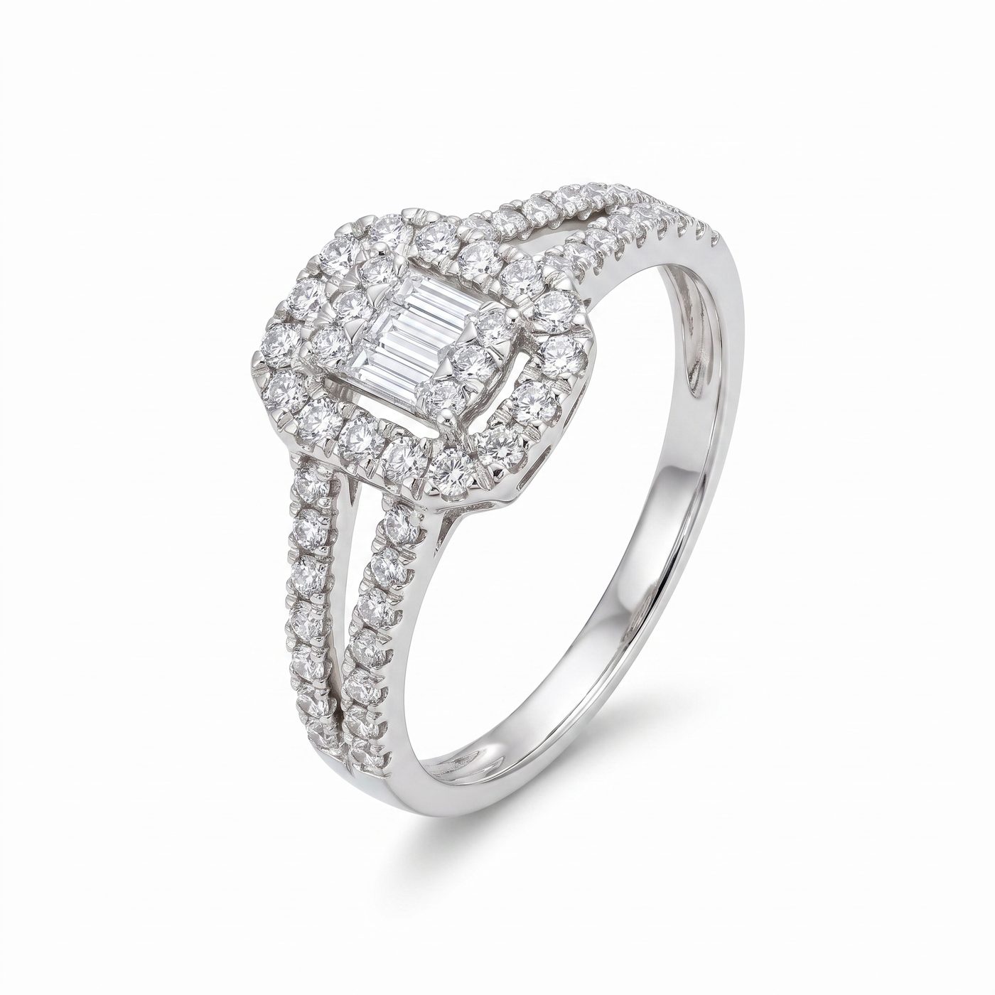 Baguette Diamond Engagement Ring 68761