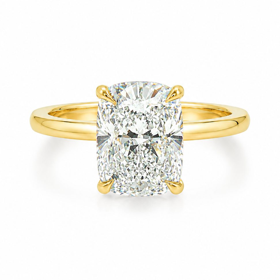 Elongated Cushion Lab Grown Diamond Solitaire Engagement Ring 68640