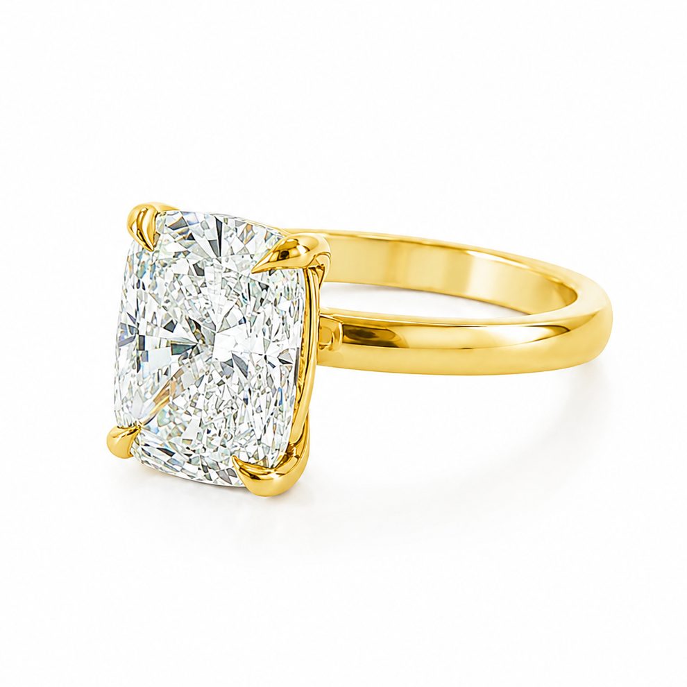 Elongated Cushion Lab Grown Diamond Solitaire Engagement Ring 68640