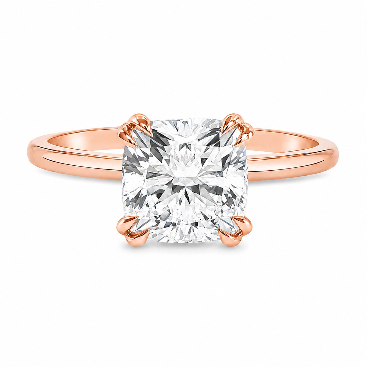 Tulip Cushion Solitaire Engagement Ring 68364