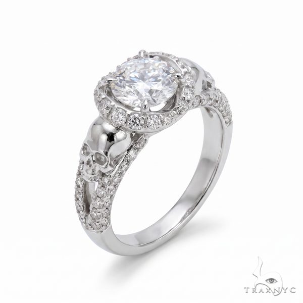 Custom Made Skull Diamond Engagement Ring 68536