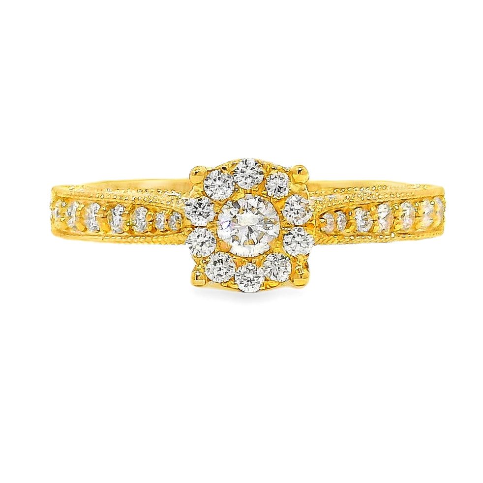 Floral Spark Diamond Engagement Ring 18191