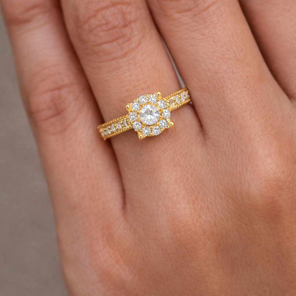Floral Spark Diamond Engagement Ring 18191
