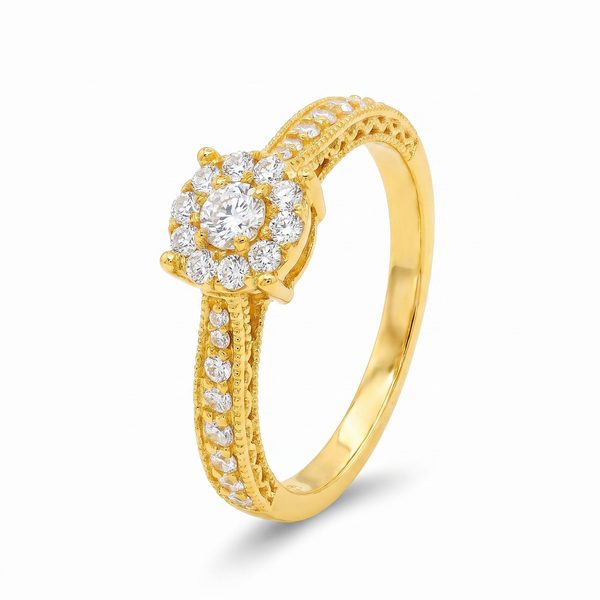 Floral Spark Diamond Engagement Ring 18191