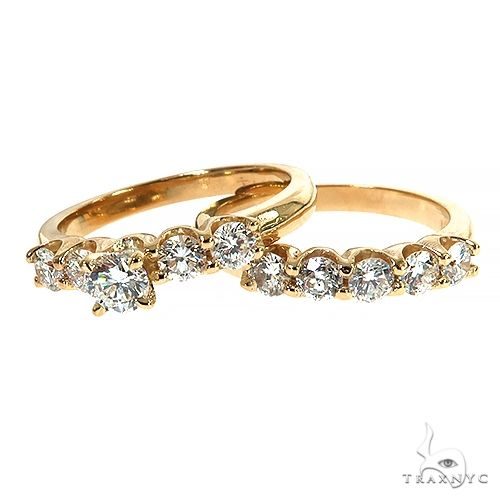 Yellow Gold Round Solitaire Ring Set 2969