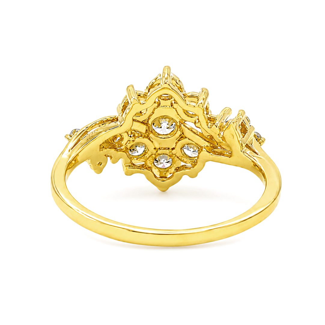 YG Flower Bouquet Ring 16092