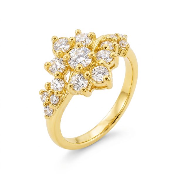 YG Flower Bouquet Ring 16092