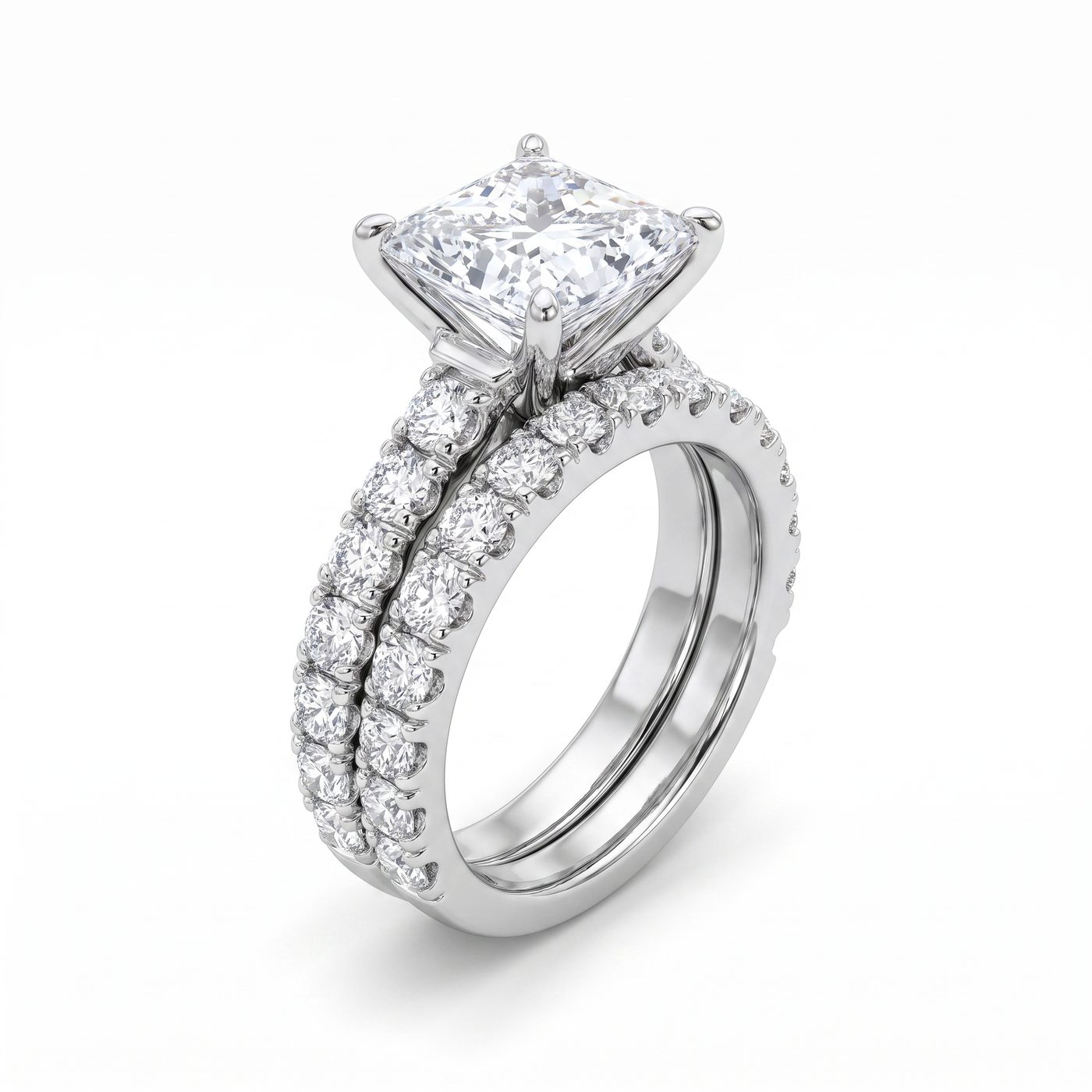 Princess Cut Diamond Wedding Ring Set 24887