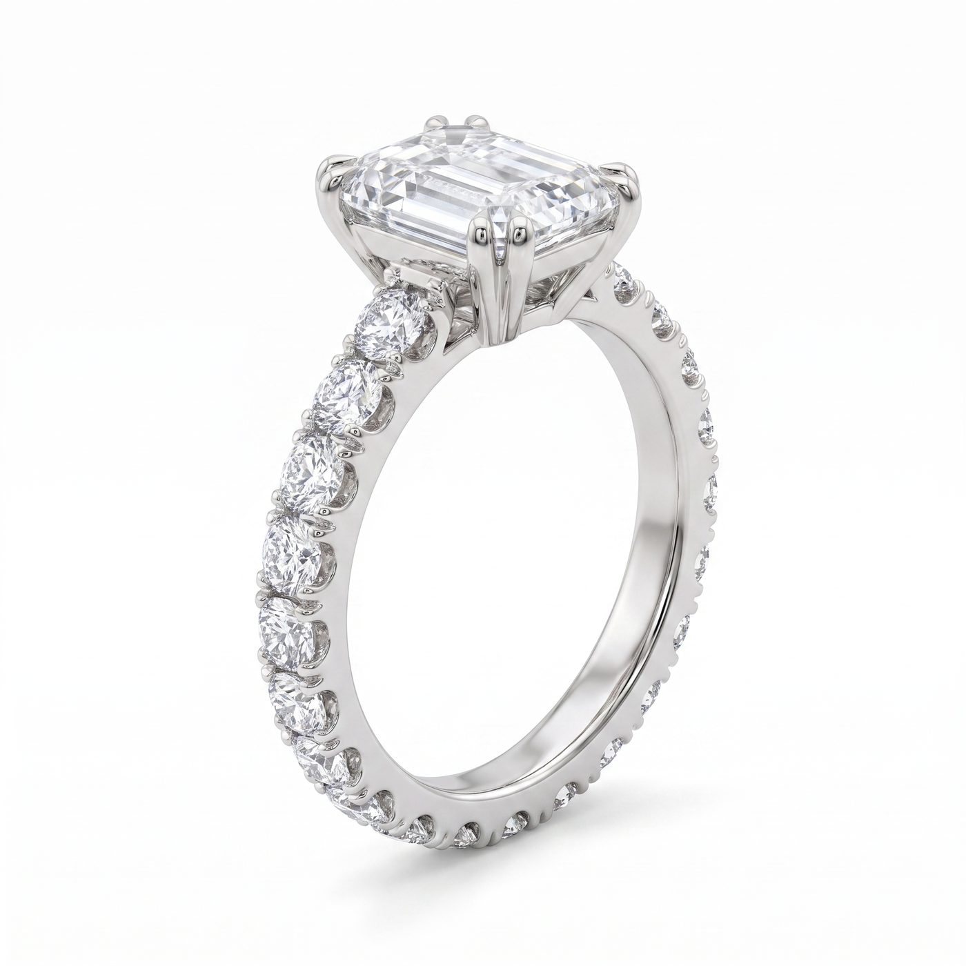Emerald Diamond Engagement Ring (Lab) 68231