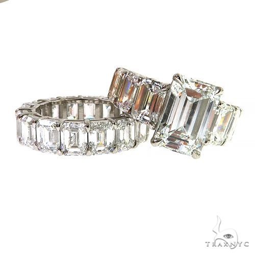 Emerald Diamond Eternity Engagement Ring 69650