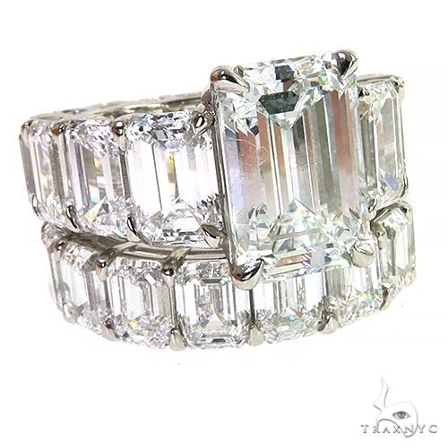 Emerald Diamond Eternity Engagement Ring 69650