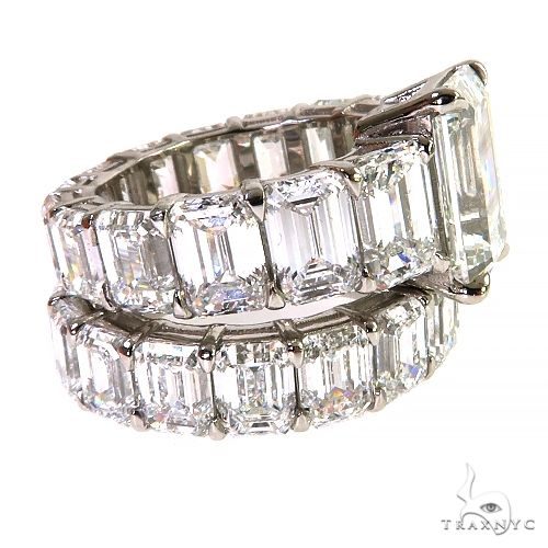 Emerald Diamond Eternity Engagement Ring 69650