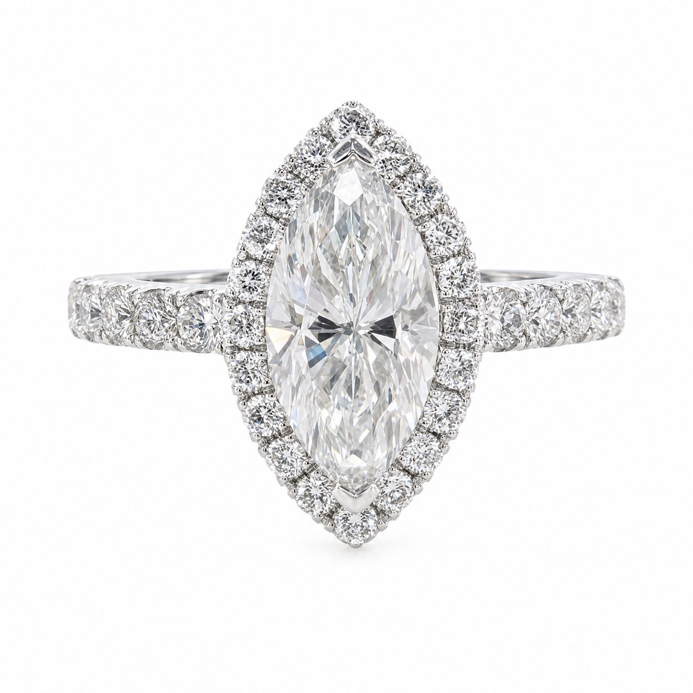 Marquise Halo Diamond Engagement Ring 43566