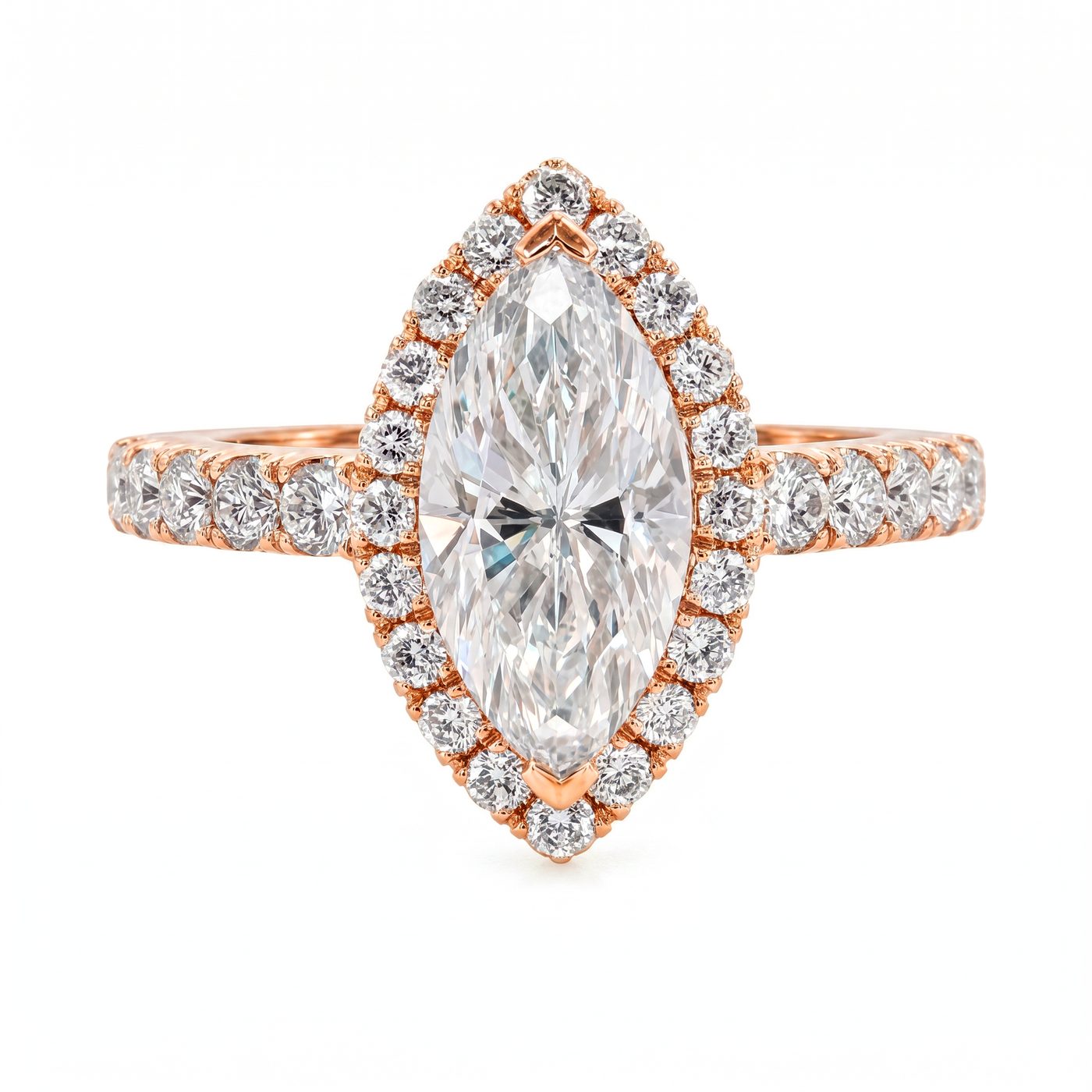 Marquise Halo Diamond Engagement Ring 43566