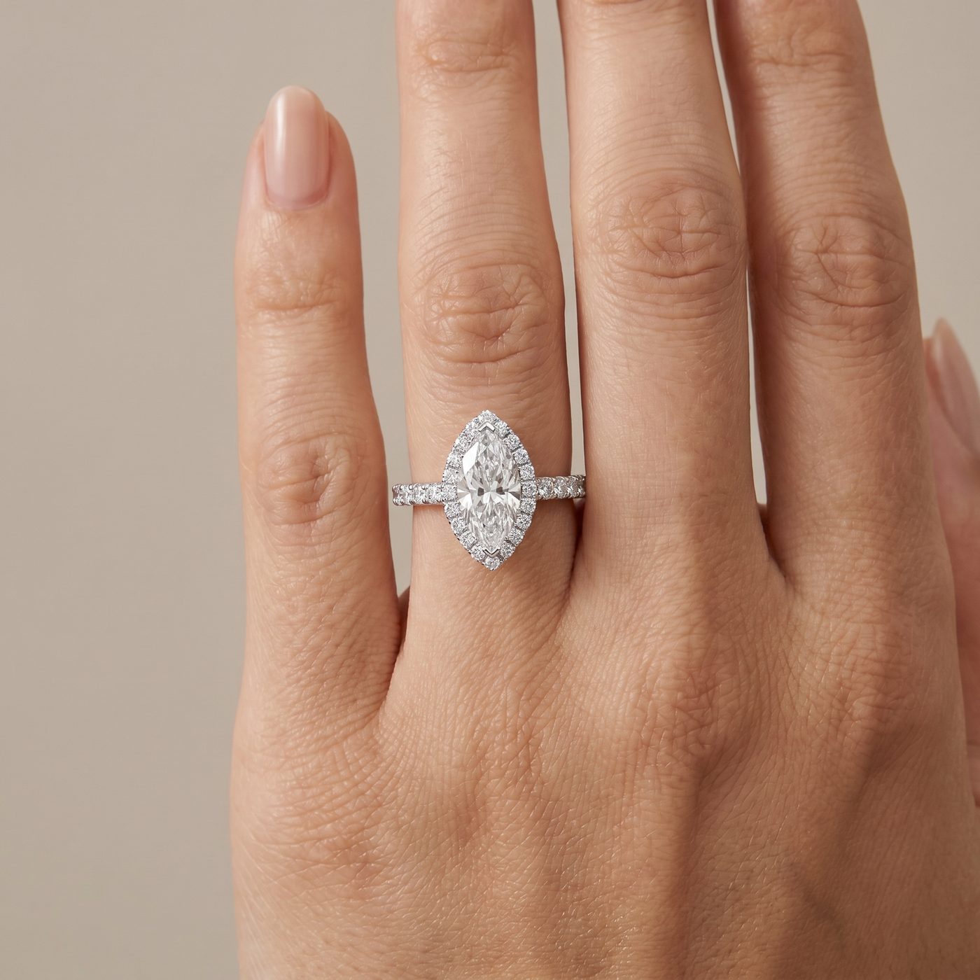 Marquise Halo Diamond Engagement Ring 43566