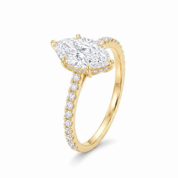 Marquise Cathedral Pavé Engagement Ring 69649
