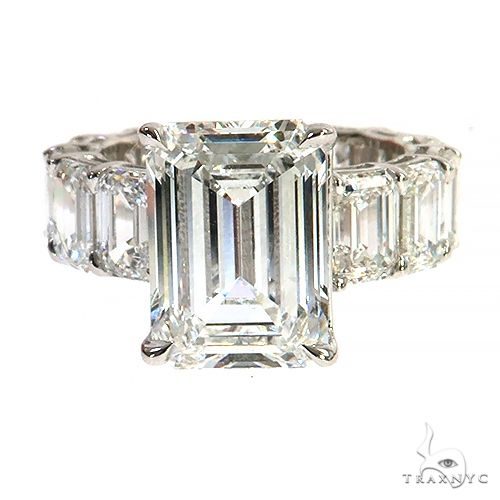 Emerald Cut Eternity Diamond Engagement Ring Lab 69140