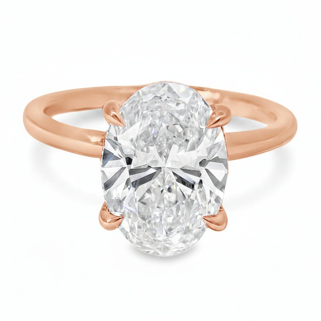 3 Ct Oval Engagement Ring with Hidden Halo 70113