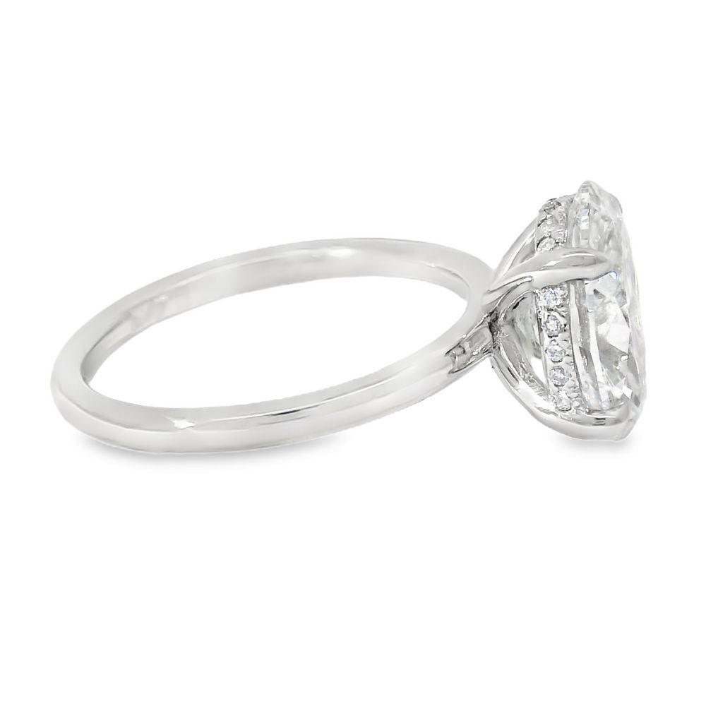 3 Ct Oval Engagement Ring with Hidden Halo 70113