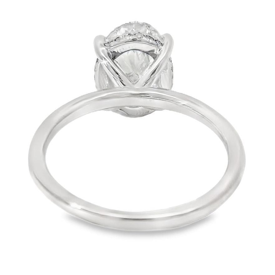 3 Ct Oval Engagement Ring with Hidden Halo 70113