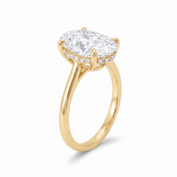 3 Ct Oval Engagement Ring with Hidden Halo 70113