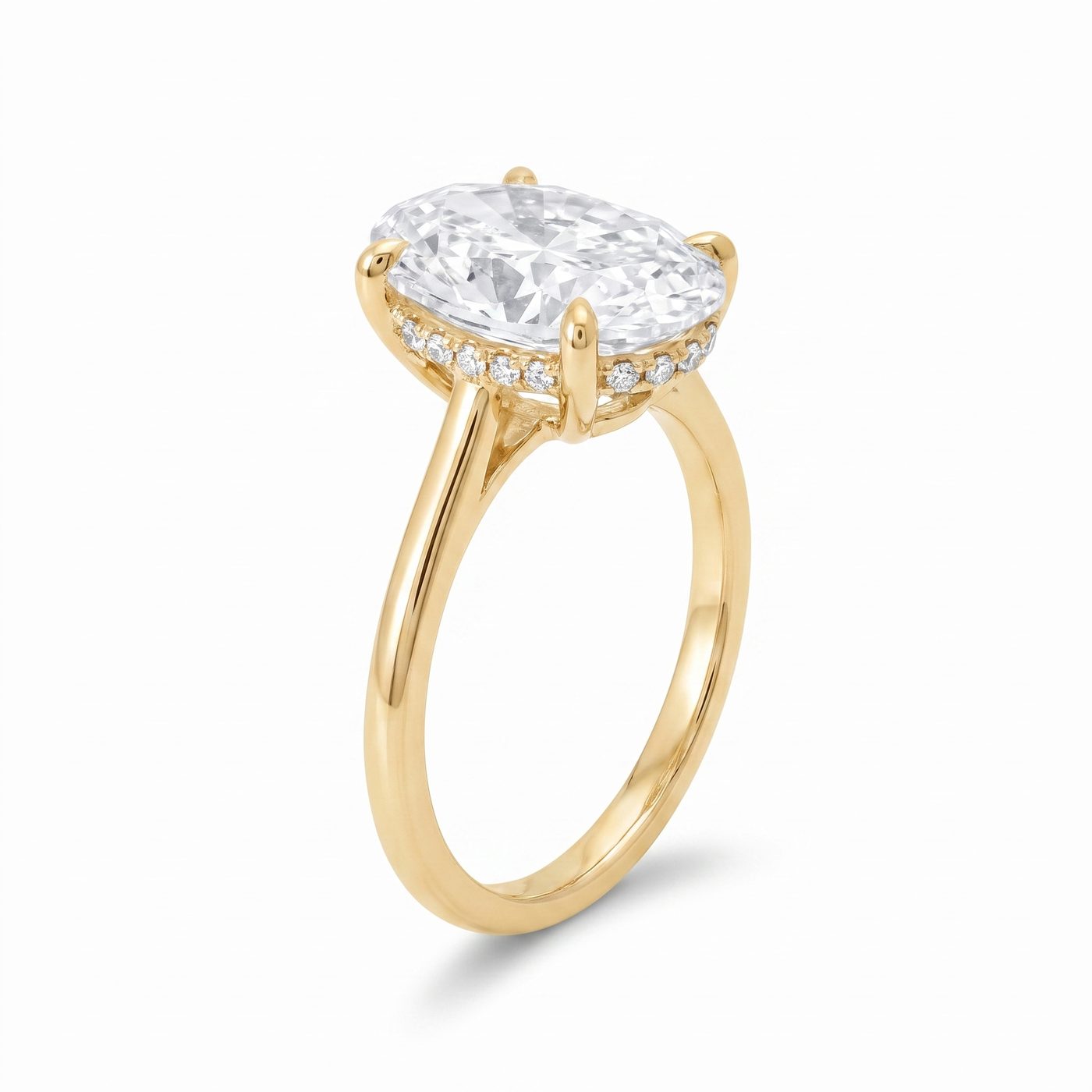 3 Ct Oval Engagement Ring with Hidden Halo 70113