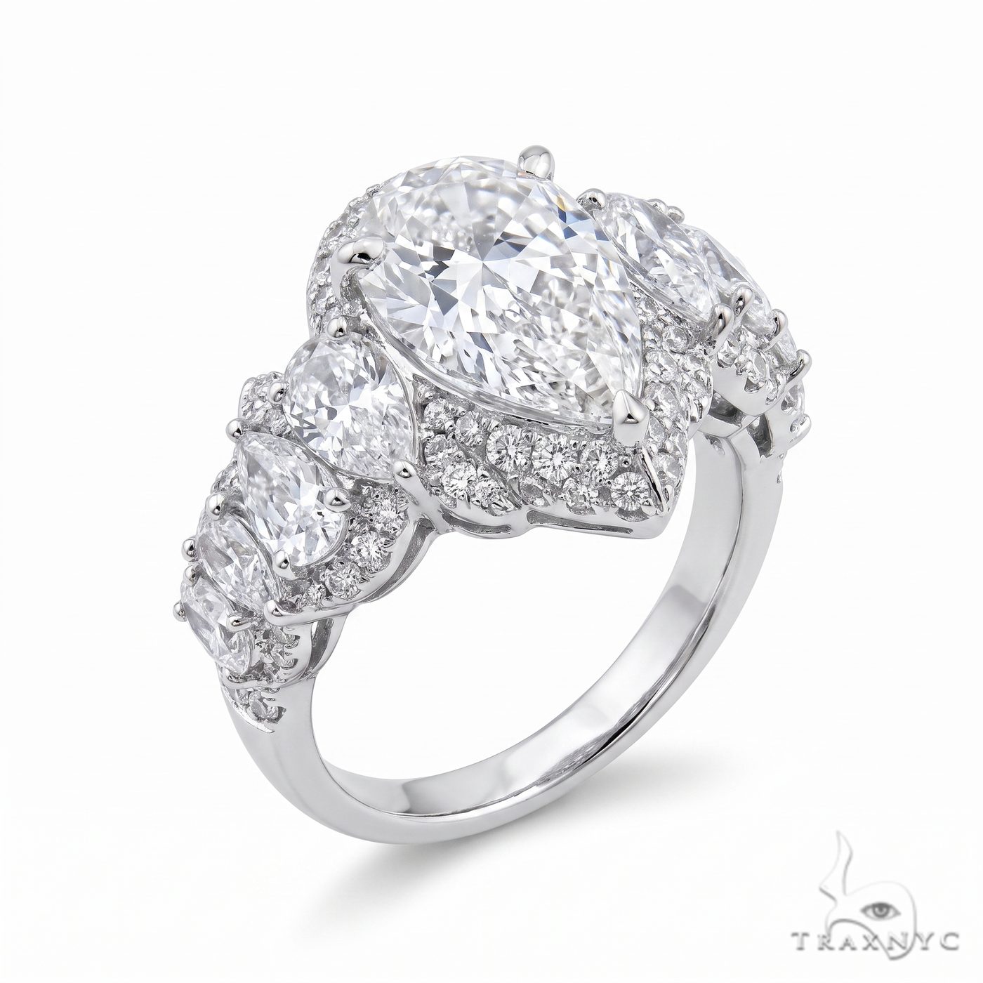 Pear Shape Diamond Engagement Ring (Lab) 68460