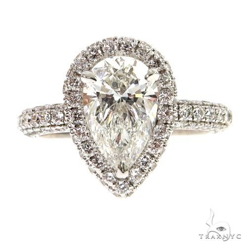 Pear Shape Halo Diamond Engagement Ring 68835