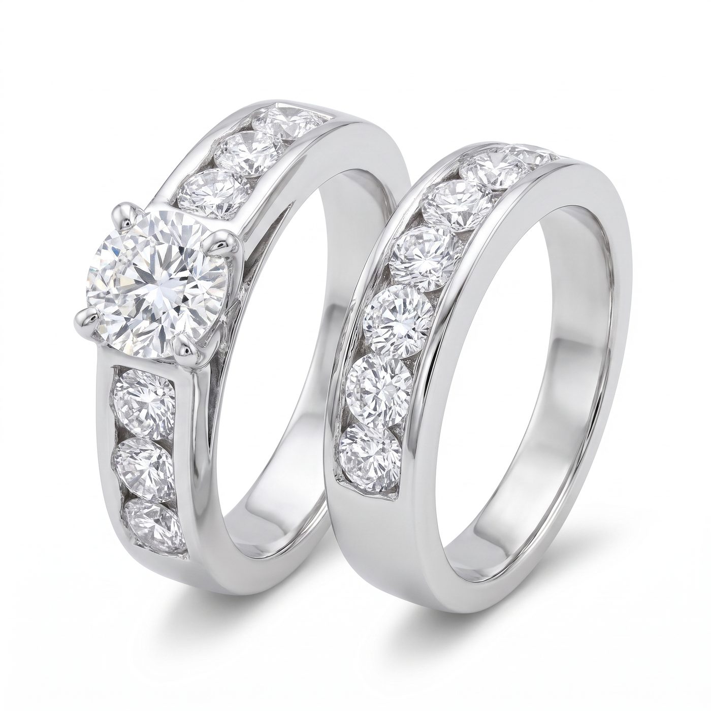 Platinum Engagement Ring Set 68941