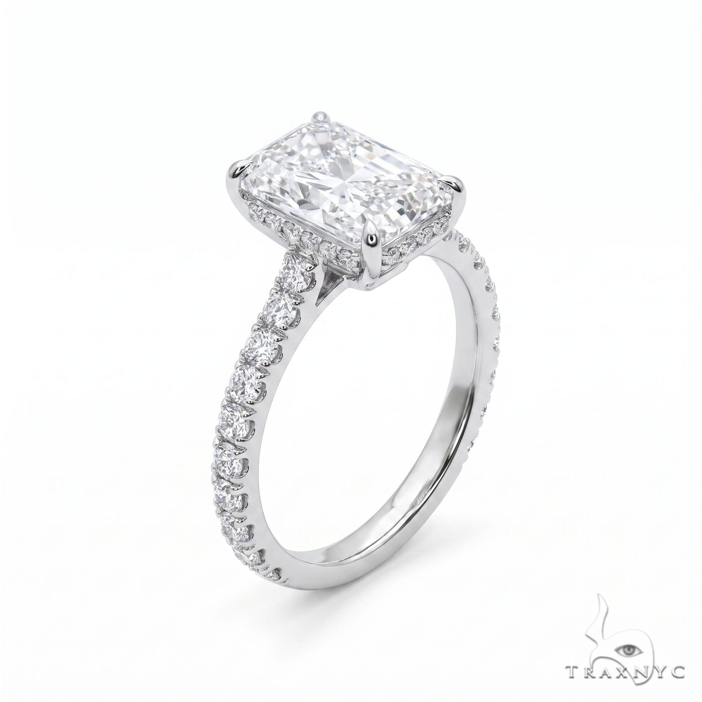 Radiant Cut Pavé Engagement Ring 68633