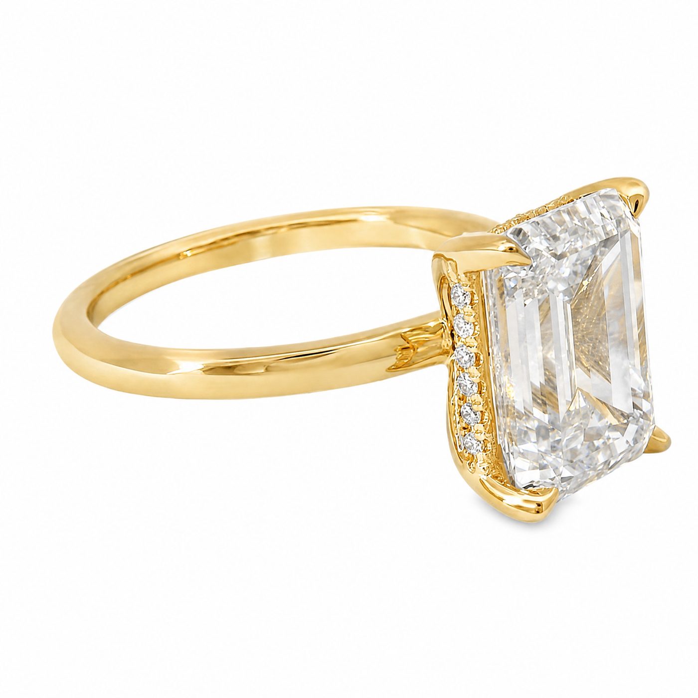 Emerald Diamond Engagement Ring 70116