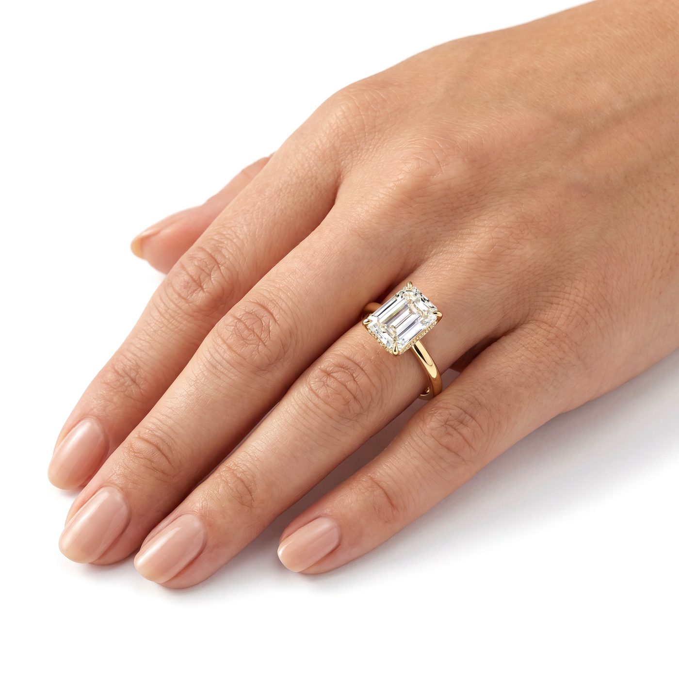 Emerald Diamond Engagement Ring 70116