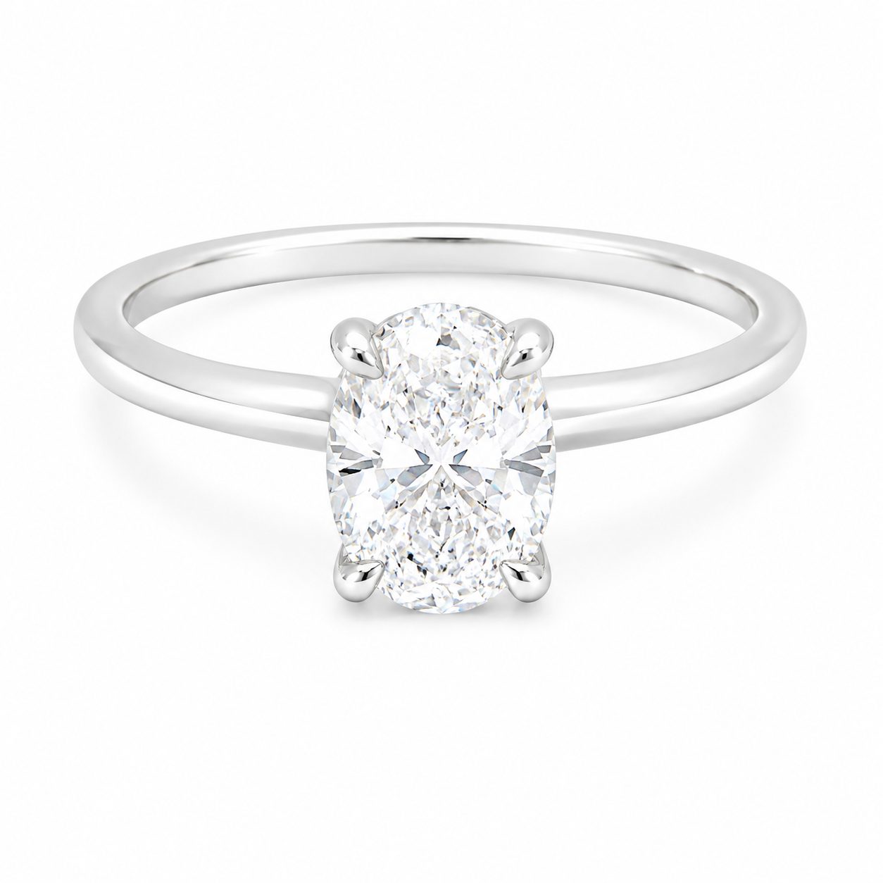 1.50 Ct Oval Engagement Ring with Hidden Halo 70111