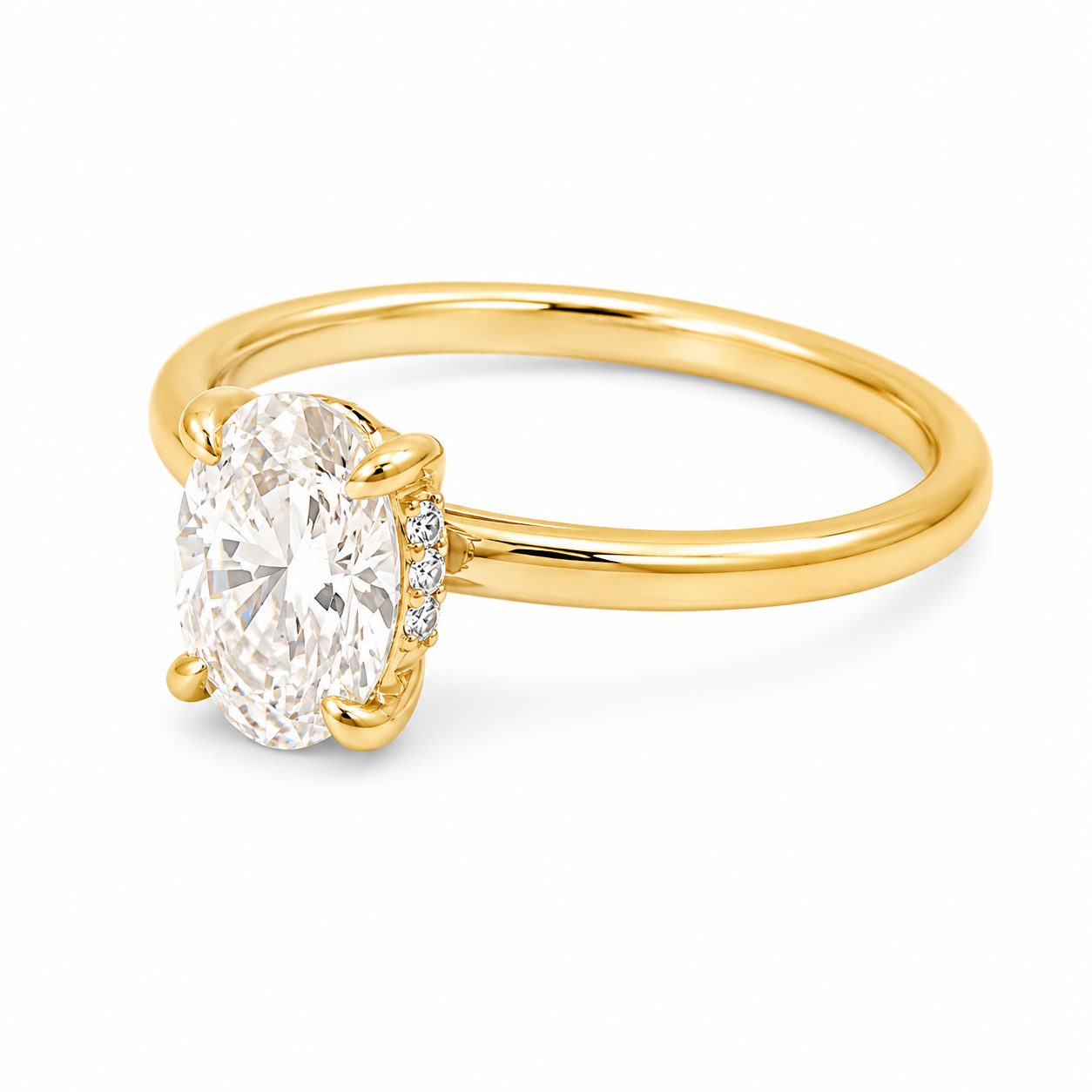 1.50 Ct Oval Engagement Ring with Hidden Halo 70111