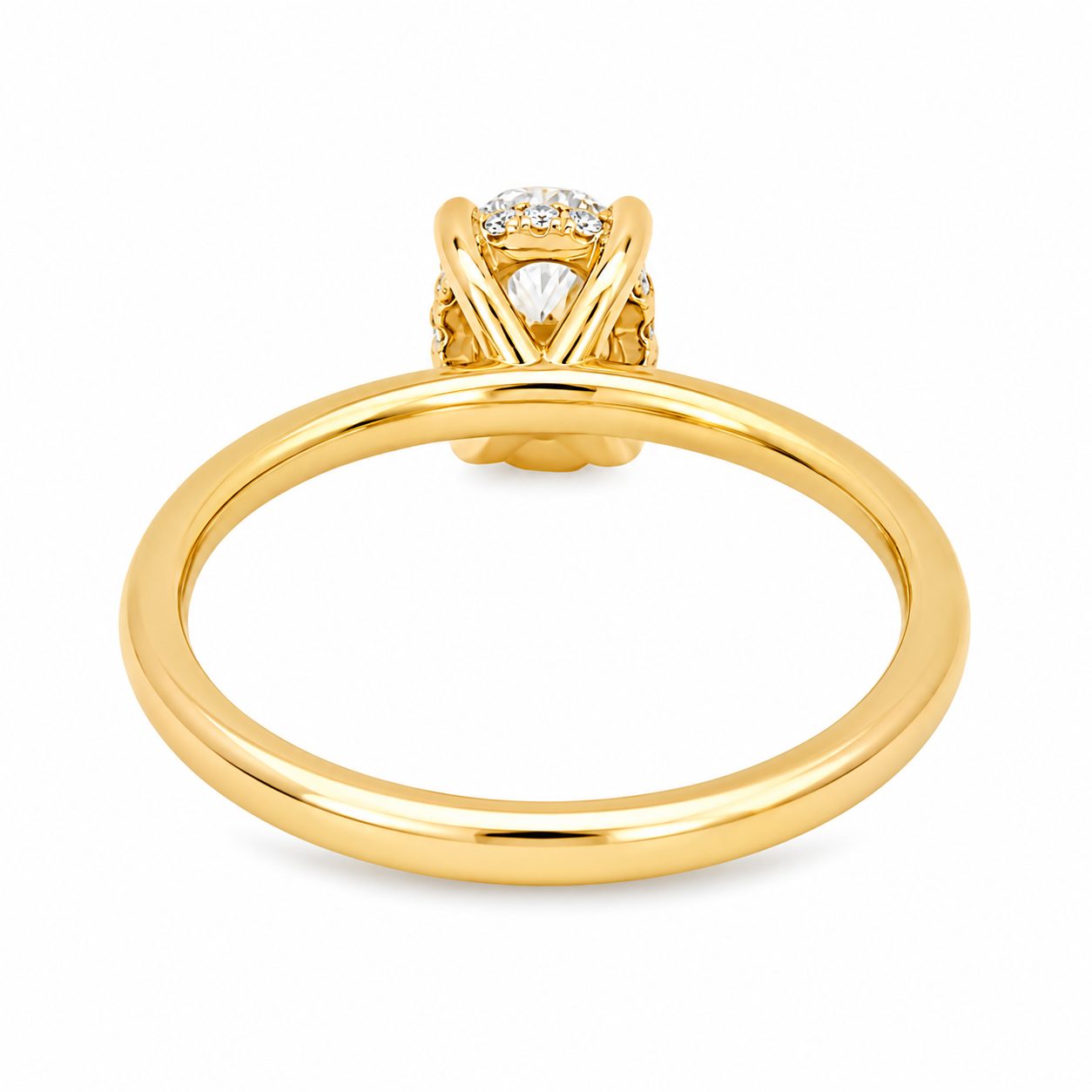 1.50 Ct Oval Engagement Ring with Hidden Halo 70111