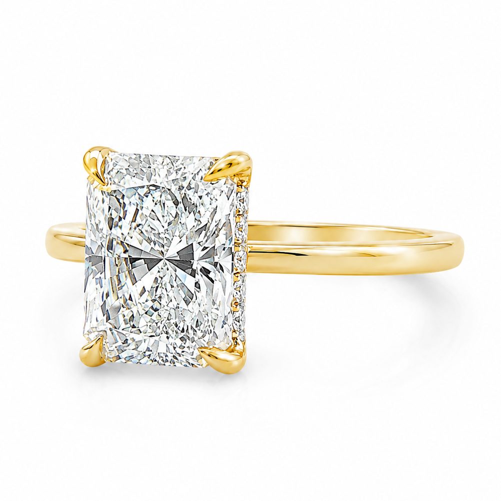 Radiant Cut Engagement Ring with Hidden Halo 70117