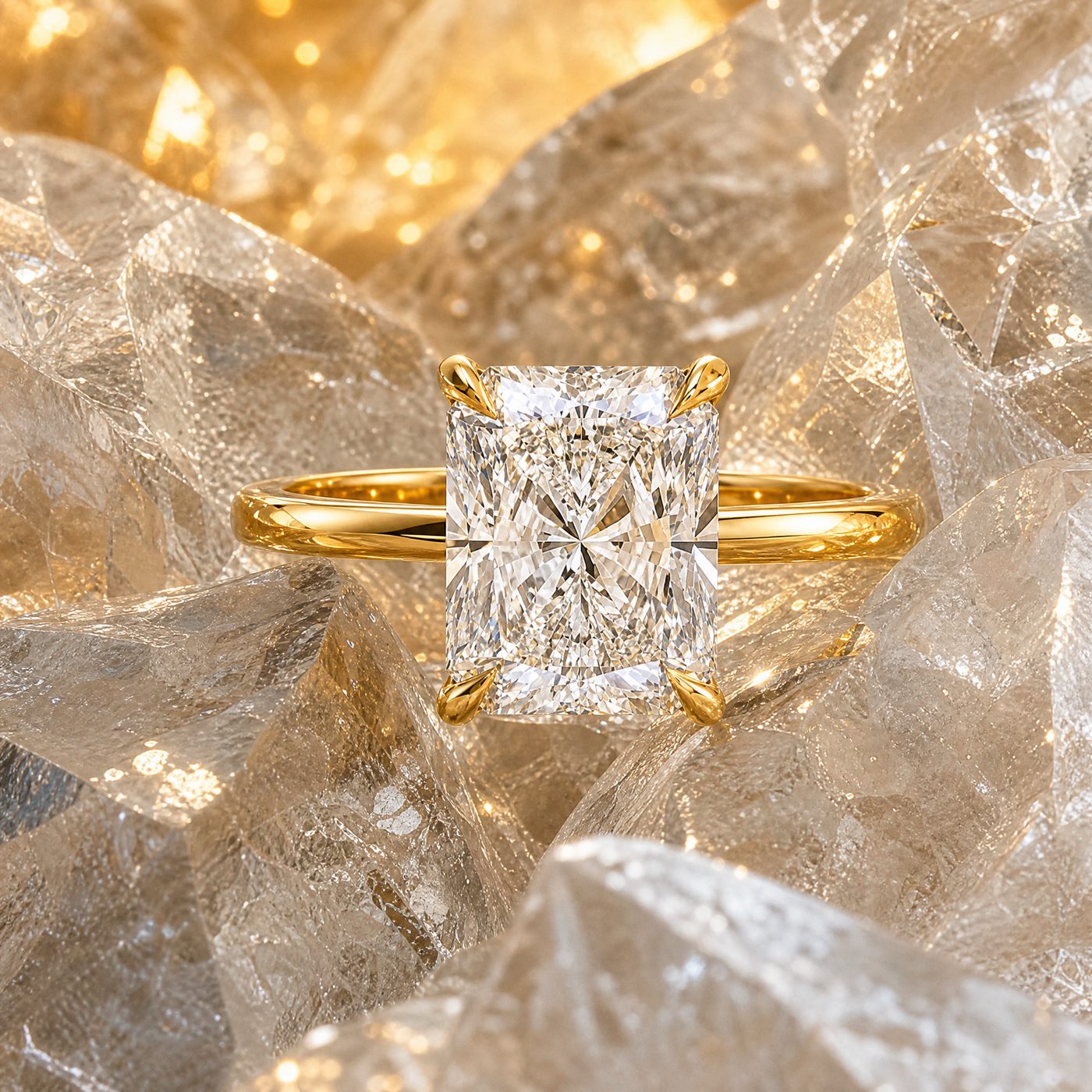 Radiant Cut Engagement Ring with Hidden Halo 70117
